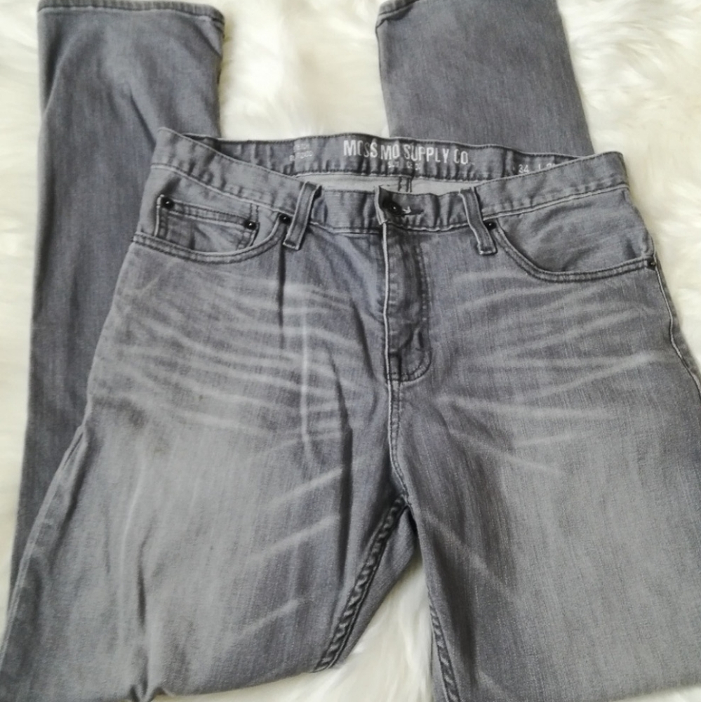 Grey straight leg jeans